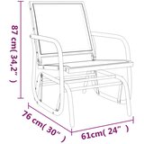 vidaXL Vrtne stolice ljuljačke 2 kom crne 61x76x87 cm tekstil i čelik - Crna 2 | shoptok.hr