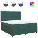 vidaXL Box spring postelja z vzmetnico temno zelena 200x200 cm žamet, (21305835) | Shoptok.si