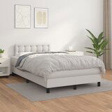 The Living Store Box spring postelja z vzmetnico bel 120x200 cm umetno usnje - Box Spring Postelja, (21516304) Cene