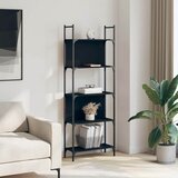 Police za knjige s 5 razina crne 60,5 x 24 x 166,5 cm drvene | shoptok.hr