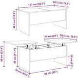 vidaXL Klubska miza Črni hrast 102 x 50,5 x 46,5 cm Konstruiran les | Shoptok.si
