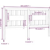  Uzglavlje sivo 166 x 4 x 100 cm od masivne borovine | Eponuda.com