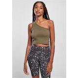 UC Ladies Women's cropped asymmetrical khaki top Cene