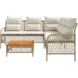  2-dijelni set vrtnih sofa od poliratana s jastucima bež | Shoptok.si