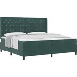 vidaXL Postelja s vzmetnico Temno zelena 200x200 cm Žamet, (22050594) Cene