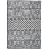 vidaXL zunanja preproga ploščato tkanje 140x200 cm modre črte | Shoptok.si