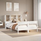 vidaXL Krevet s regalom z knjige bez madraca bijeli 120x200cm borovina | shoptok.hr