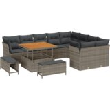 vidaXL set od 12 komada vrtnih sofa s jastučićima siva poli ratan akacija | shoptok.hr