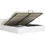  Dvižni posteljni okvir belo umetno usnje 180x200 cm | Shoptok.si