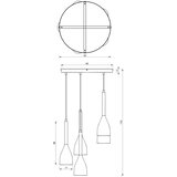  visilica na lanku MUZA 5xE27/15W/230V crna/smeđa/bakrena/buk | Eponuda.com