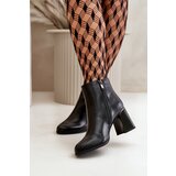 Boto Smooth Women's Heeled Boots Made Of Eco Leather Insulated Black Milisea | Shoptok.si