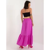 Fashion Hunters Purple long skirt with knitted belt and ruffle