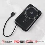 power bank prenosiva baterija PDW12 12000mAh 3u1 magnetic crna