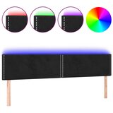 The Living Store led posteljno vzglavje črno 180x5x78/88 cm žamet - led vzglavje, (21418772) | Shoptok.si