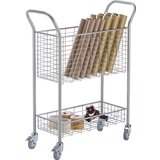 eurokraft pro pisarniški in poštni voziček, nosilnost 200 kg, bela aluminijasta, dxšxv 890 x 380 x 1010 mm, 2 nivoja | Shoptok.si