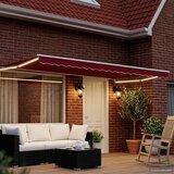 Ručna zlačivna tenda s LED diodama Crvena i bijela 4 × 3 m | shoptok.hr