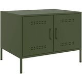 vidaXL Klubska mizica olivno zelena 68x50x50,5 cm valjano jeklo Cene