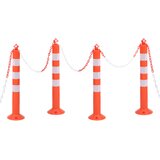  Stupovi za kontrolu prometa s lancem 4 kom 75 cm PE Slike