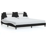  Okvir kreveta LED crno-bijeli 200 x 200 cm umjetna koža | shoptok.hr