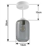 Brilagi LED plafonski luster R GLASS 1xE27/60W/230V Ø 14 cm bela/dimljeno-siva | Eponuda.com