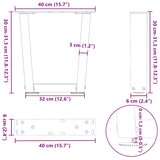  Noge za klub stolić V-oblika 2 kom Bijele 40 x (30-31,3) cm Čelik | Shoptok.si