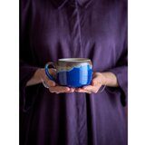 Bloomingville Modre/rjave skodelice v kompletu 4 ks iz kamenine 400 ml Sheen – | Shoptok.si