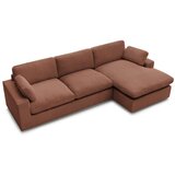 Bobochic Paris Oranžna kotna sedežna garnitura iz rebrastega žameta Belair – | Shoptok.si