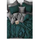 Mila Home Pamučna posteljina za bračni krevet/s produženom plahtom petrolej boje/siva 200x220 cm - Cijene