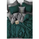 Mila Home Pamučna posteljina za bračni krevet/s produženom plahtom petrolej boje/siva 200x220 cm -