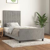 Maison Chic Posteljni okvir - Enojna postelja - Postelja za odrasle brez vzmetnice svetlo siv 90x200 cm žamet-J7613, (21759377) | Shoptok.si