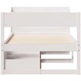 vidaXL Posteljni okvir brez vzmetnice bel 100x200 cm trdna borovina | Shoptok.si