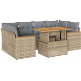  6-dijelni set vrtnih sofa s jastucima bež od poliratana bagrem | shoptok.hr