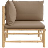  Kutna vrtna sofa od bambusa sa smeđesivim jastucima | shoptok.hr