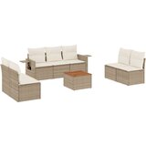 Maison Chic Seti vrtnega pohištva - Vrtna garnitura - Vrtni pohištvo set 8-delna z blazinami bež poli ratan, (21800532) | Shoptok.si