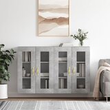 Maison Chic Stenska omarica - Zidna omarica 2 kosa betonsko siva inženirski les iu187, (22062433) | Shoptok.si