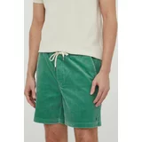 Polo Ralph Lauren Kratke hlače iz rebrastega žameta zelena barva