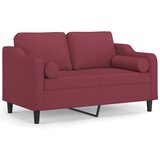 vidaXL Dvosjed s ukrasnim jastucima boja vina 120 cm od tkanine Cijene