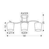  Luster na šipci ESNYR 3xE27/40W/230V crna/bela | Eponuda.com
