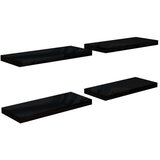 vidaXL plutajuće zidne police 4 kom sjajne crne 60 x 23,5 x 3,8 cm MDF | shoptok.hr