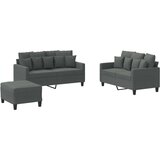  Sedežna garnitura z blazinami 3-delna temno sivo blag | Shoptok.si