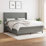  Okvir kreveta s oprugama i madrac svjetlosivi 180x200cm tkanina | shoptok.hr