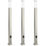 vidaXL Stupić s utičnicom 3 kom 110 cm nehrđajući čelik IP44 | shoptok.hr