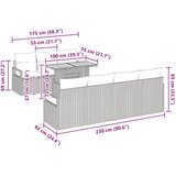  Sjedeća garnitura za vrt s jastukom 8 pcs Crna i Krema | shoptok.hr