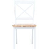  5-dijelni blagovaonski set od drva kaučukovca bijelo-smeđi | shoptok.hr