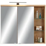 omara z ogledalom float, hrast, led