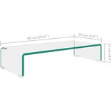 vidaXL Stalak za TV /Monitor Prozirno Staklo 60x25x11 cm | shoptok.hr