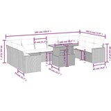 vidaXL 11-dijelni set vrtnih sofa od poliratana s jastucima sivi | shoptok.hr