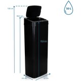 MID.YOU Koš Za Smeti Clean V, 50 L, Črna, S Senzorjem | Shoptok.si