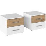 Lesnina-XXXL nočna omarica foster, bela, hrast, 2 kos | Shoptok.si