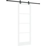 vidaXL klizna vrata s okovom bijela 83x232 cm čvrsta drvena bor | shoptok.hr